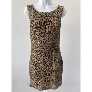 Free People Marigold Black Cheetah Print Stretch Mini Dress Sz: S (b61)